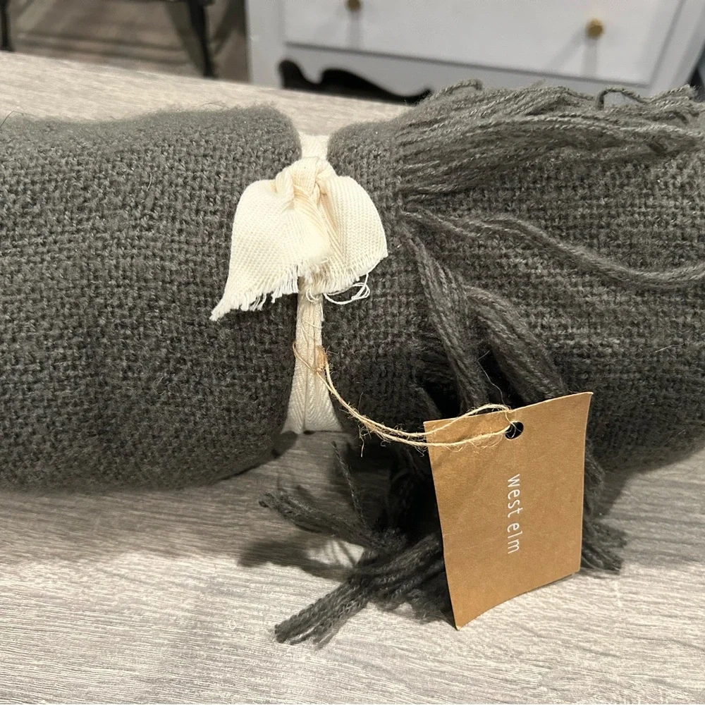 West Elm Gray Throw Blanket